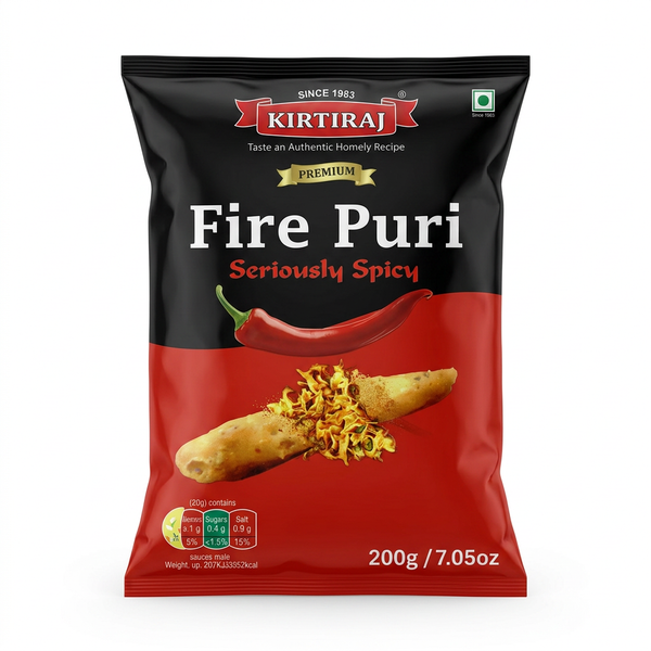 Kirtiraj Fire Puri by Kirtiraj Indian Snacks — front view showing product label and branding, studio product photo on white background