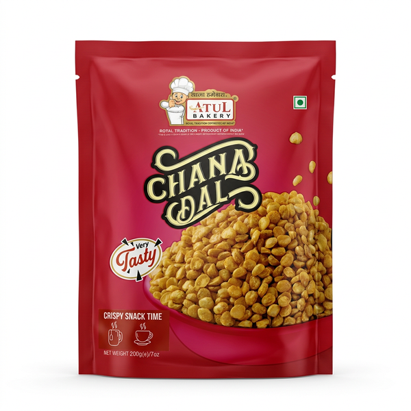 Atul Bakery Snack Chana Dal by Atul Bakery Indian Snacks — front view showing product label and branding, studio product photo on white background