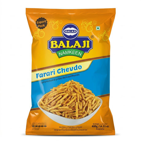 Balaji Farari Chevda by Balaji Indian Snacks — front view showing product label and branding, studio product photo on white background