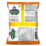 Balaji Masala Sev Mamra by Balaji Indian Snacks — back view showing ingredients and product details, studio product photo on white background