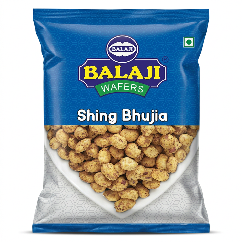 Balaji Sing Bhujia by Balaji Indian Snacks — front view showing product label and branding, studio product photo on white background