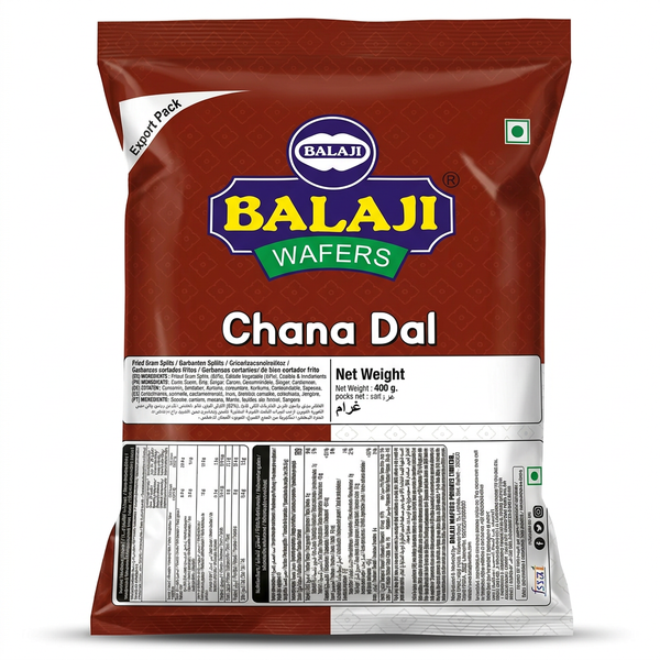 Balaji Snack Chana Dal by Balaji Indian Snacks — front view showing product label and branding, studio product photo on white background