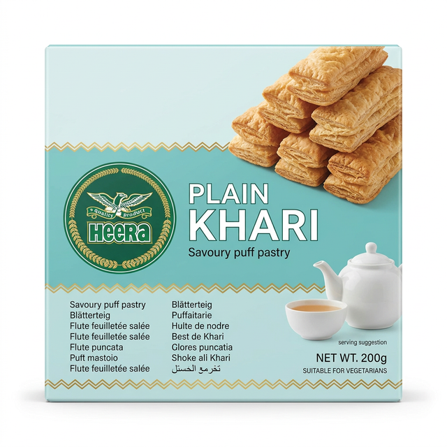 Heera Plain Khari by Heera Biscuits & Bakery — front view showing product label and branding, studio product photo on white background