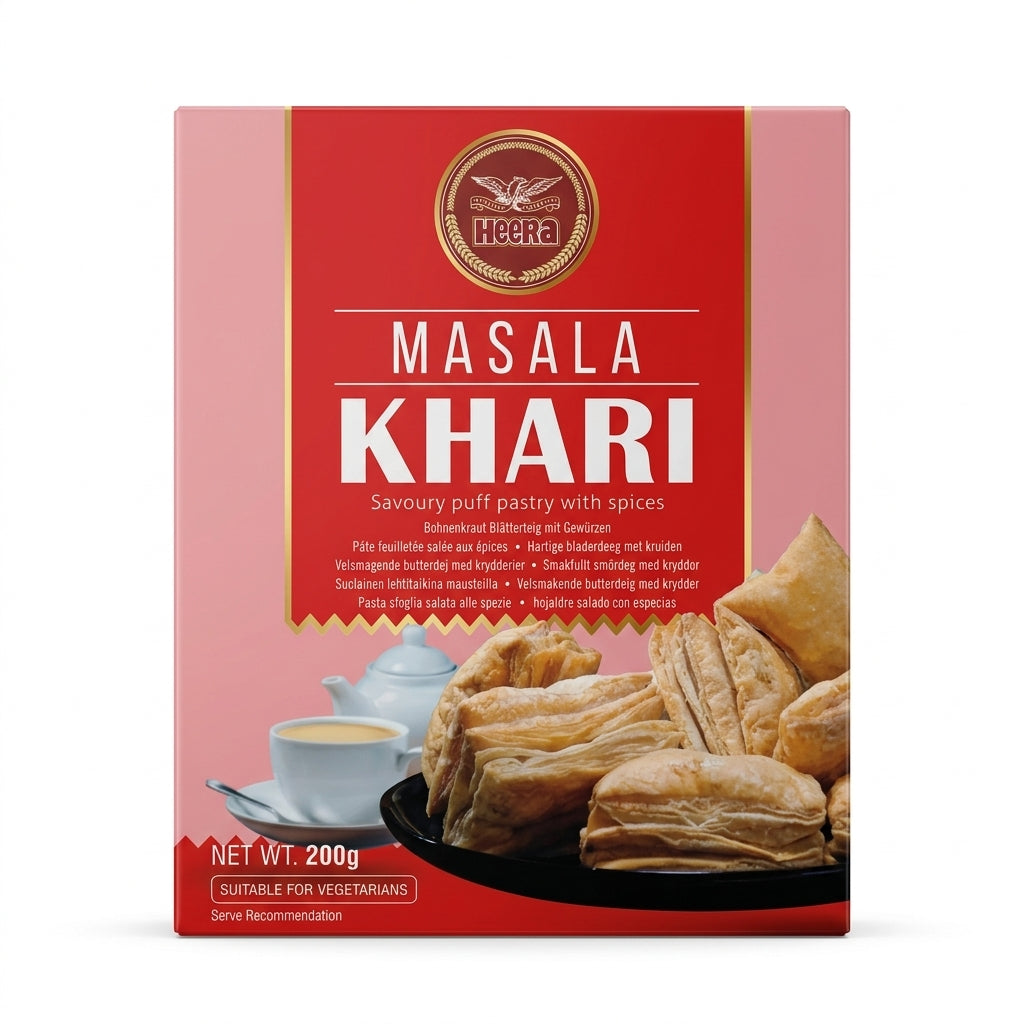Heera Masala Khari by Heera Biscuits & Bakery — front view showing product label and branding, studio product photo on white background