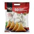 HQ Frozen Meat Samosas by HQ Frozen — front view showing product label and branding, studio product photo on white background
