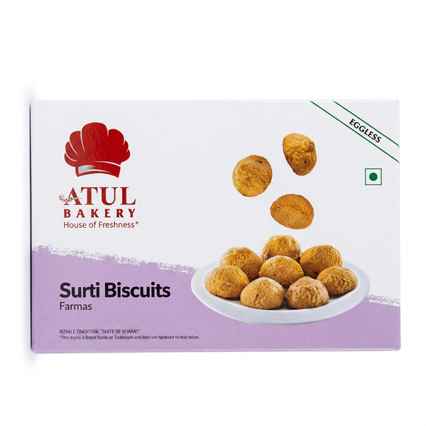 Atul Bakery Surti Biscuits by Atul Bakery Biscuits & Bakery — front view showing product label and branding, studio product photo on white background