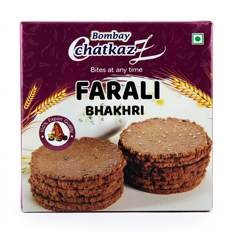 Bombay Chatkaz Farali Bhakhri by Bombay Chatkaz Indian Snacks — front view showing product label and branding, studio product photo on white background