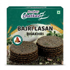 Bombay Chatkaz Bajri Lasan Bhakhri by Bombay Chatkaz Indian Snacks — front view showing product label and branding, studio product photo on white background