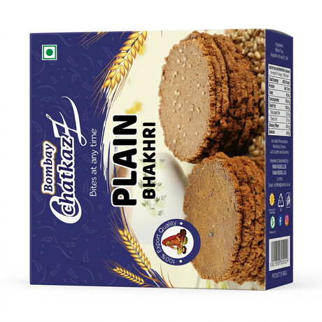 Bombay Chatkaz Plain Bhakhri by Bombay Chatkaz Indian Snacks — front view showing product label and branding, studio product photo on white background