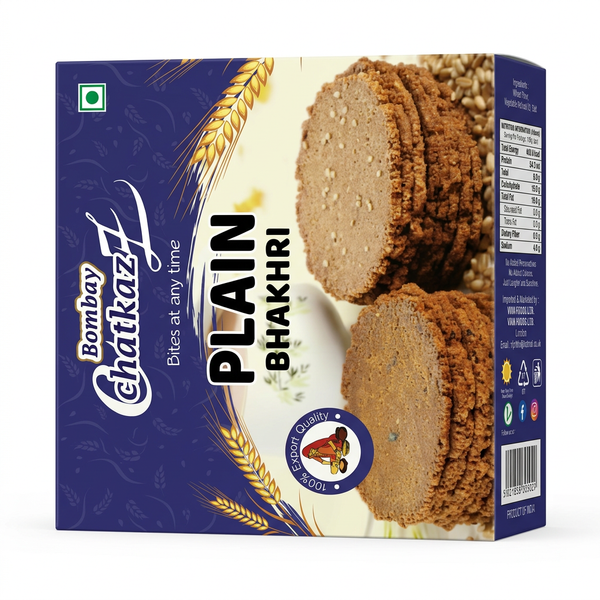 Bombay Chatkaz Plain Bhakhri by Bombay Chatkaz Indian Snacks — front view showing product label and branding, studio product photo on white background