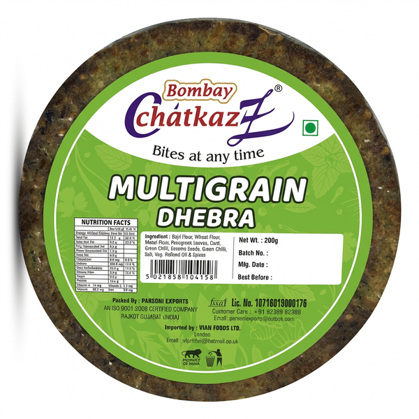 Bombay Chatkaz Multigrain Dhebra 200g by Variety Flours — front view showing product label and branding, studio product photo on white background