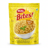 Real Aloo Sev by Real Indian Snacks — front view showing product label and branding, studio product photo on white background