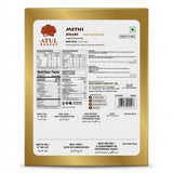 Atul Bakery Methi Khari by Atul Bakery Biscuits & Bakery — back view showing ingredients and product details, studio product photo on white background