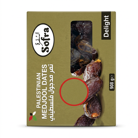 Sofra Palastinian Medjoul Dates by Sofra Dry Fruits & Nuts — front view showing product label and branding, studio product photo on white background