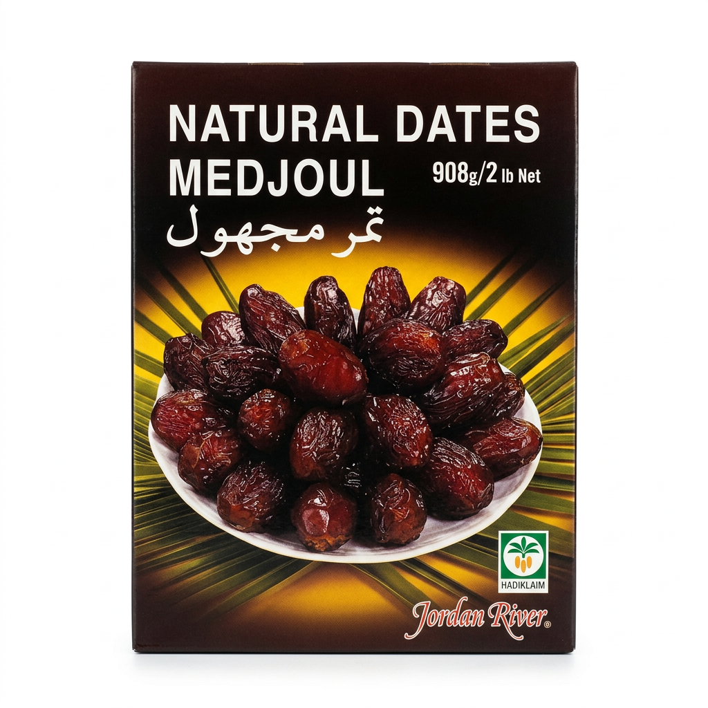 Natural Medjoul Dates by Natural Dry Fruits & Nuts — front view showing product label and branding, studio product photo on white background
