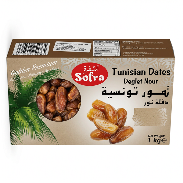 Sofra Tunisian Dates by Sofra Dry Fruits & Nuts — front view showing product label and branding, studio product photo on white background