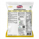 Jaimin Bhavnagari Gathiya by Jaimin Indian Snacks — back view showing ingredients and product details, studio product photo on white background