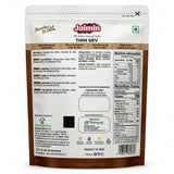 Jaimin Thin Sev by Jaimin Indian Snacks — back view showing ingredients and product details, studio product photo on white background