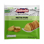 Jaimin Methi Puri by Jaimin Indian Snacks — front view showing product label and branding, studio product photo on white background