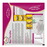 Taj Frozen Muli Paratha by Taj Frozen — back view showing ingredients and product details, studio product photo on white background