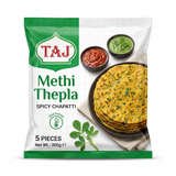 Taj Frozen Methi Thepla by Taj Frozen — front view showing product label and branding, studio product photo on white background