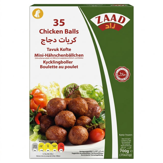 Zaad Frozen Chicken Meat Balls by Zaad Frozen — front view showing product label and branding, studio product photo on white background