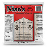 Nisa's Frozen Lamb Seekh Kebabs by Nisa's Frozen — front view showing product label and branding, studio product photo on white background