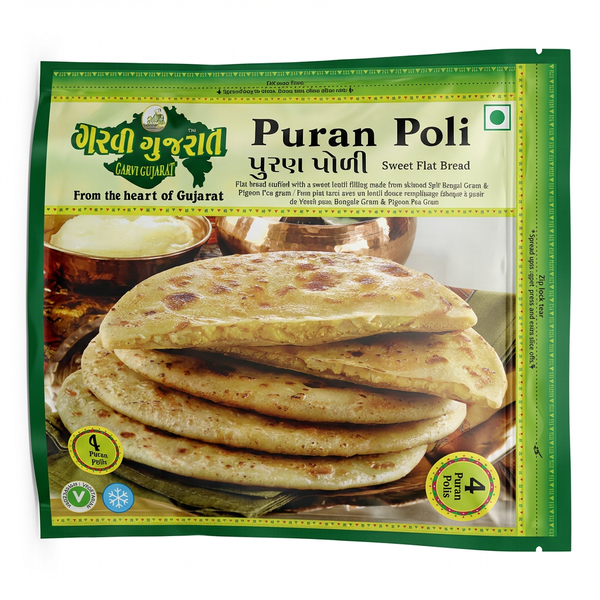 Garvi Gujarat Frozen Puran Poli by Garvi Gujarat Frozen — front view showing product label and branding, studio product photo on white background