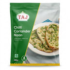 Taj Frozen Chilli And Coriander Naan by Taj Frozen — front view showing product label and branding, studio product photo on white background