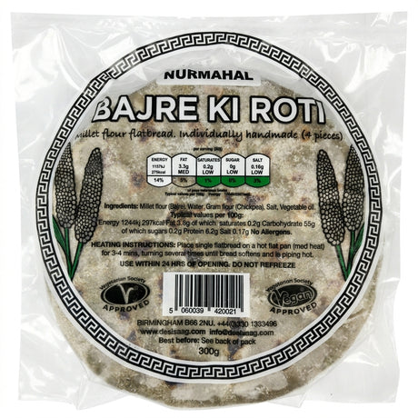 Nurmahal Frozen Bajra Roti by Nurmahal Frozen — front view showing product label and branding, studio product photo on white background