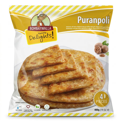 Bombaywalla Frozen Puran Poli by Bombaywalla Frozen — front view showing product label and branding, studio product photo on white background