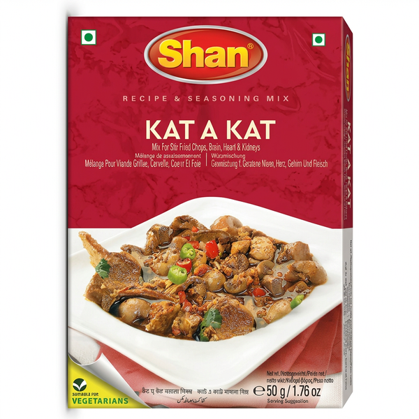 Shan Kata Kat Spice Mix by Shan Ground Spices — front view showing product label and branding, studio product photo on white background