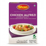 Shan Chicken Jalfrazi Spice Mix by Shan Ground Spices — front view showing product label and branding, studio product photo on white background