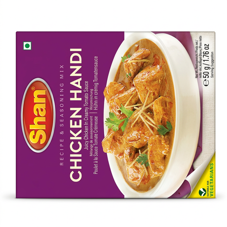 Shan Chicken Handi Masala Mix by Shan Ground Spices — front view showing product label and branding, studio product photo on white background