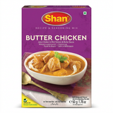Shan Butter Chicken Masala Mix by Shan Ground Spices — front view showing product label and branding, studio product photo on white background