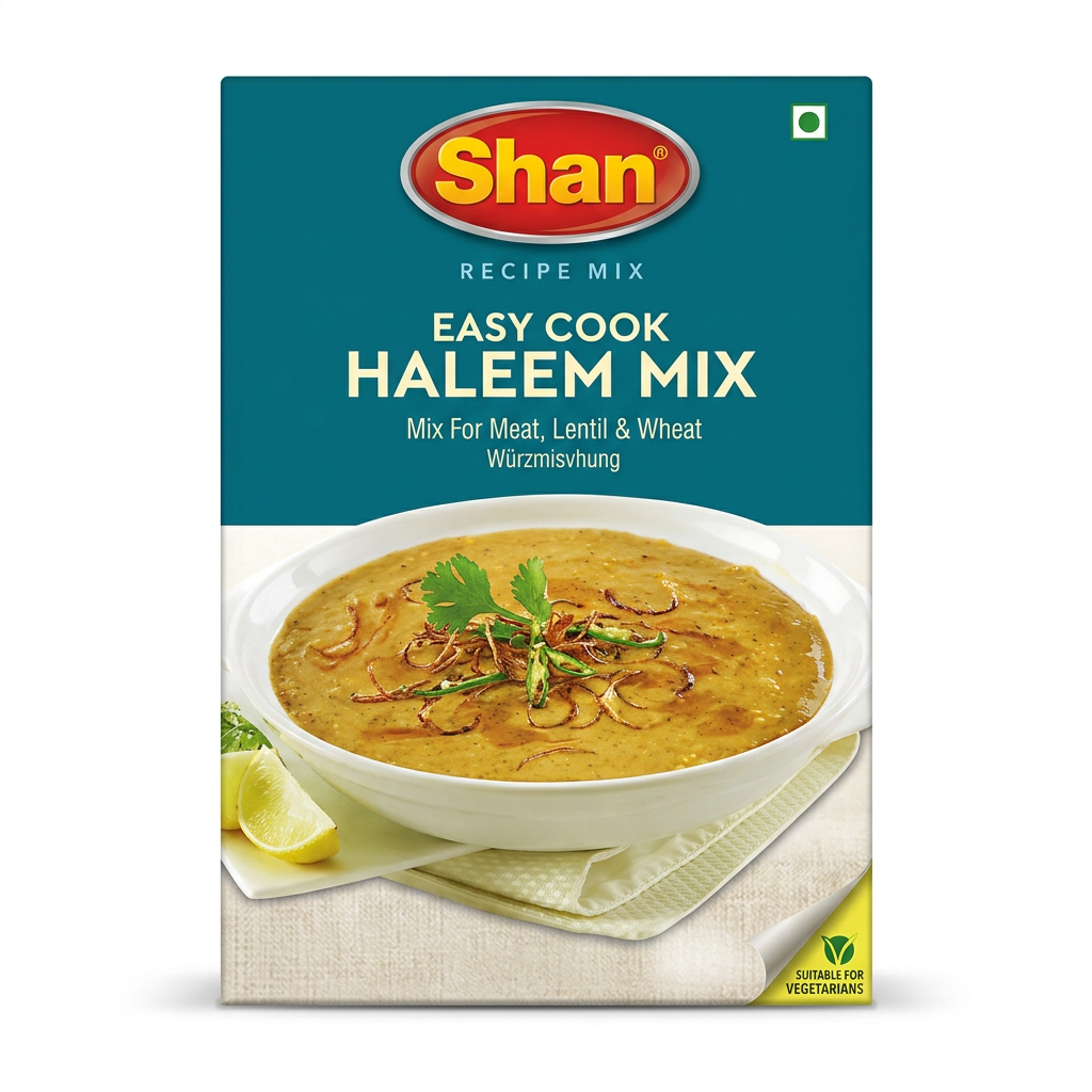 Shan Easy Cook Haleem Masala Mix by Shan Ground Spices — front view showing product label and branding, studio product photo on white background