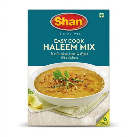 Shan Easy Cook Haleem Masala Mix by Shan Ground Spices — front view showing product label and branding, studio product photo on white background