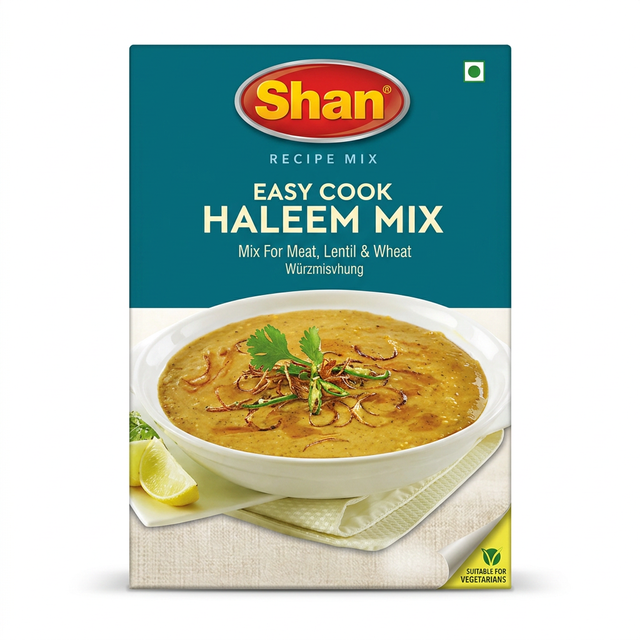 Shan Easy Cook Haleem Masala Mix by Shan Ground Spices — front view showing product label and branding, studio product photo on white background