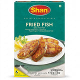 Shan Fried Fish Masala Mix by Shan Ground Spices — front view showing product label and branding, studio product photo on white background