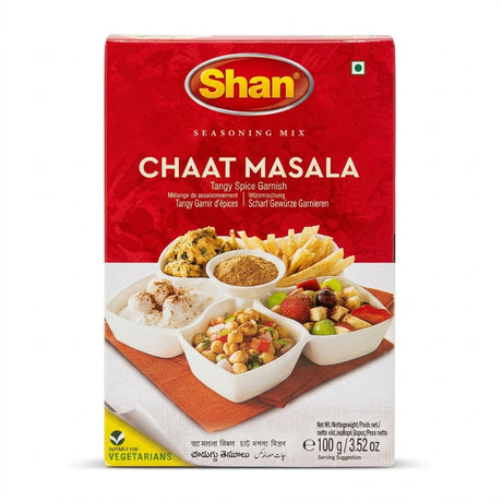 Shan Chat Masala Mix by Shan Ground Spices — front view showing product label and branding, studio product photo on white background