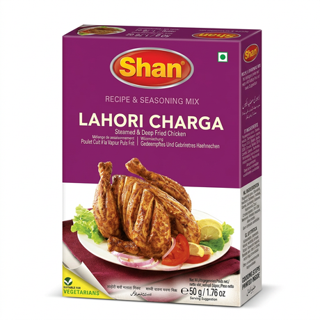 Shan Lahori Charga Masala Mix by Shan Ground Spices — front view showing product label and branding, studio product photo on white background