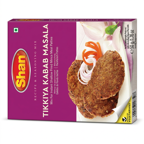 Shan Tikiya Kebab Masala Mix by Shan Ground Spices — front view showing product label and branding, studio product photo on white background