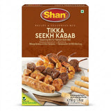 Shan Tikka Seekh Kebab Masala Mix by Shan Ground Spices — front view showing product label and branding, studio product photo on white background