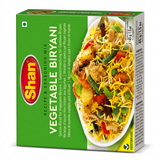 Shan Veg Biryani Spice Mix by Shan Ground Spices — front view showing product label and branding, studio product photo on white background
