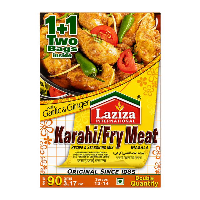 Laziza Karahi/Fry Ghost/Meat Masala Mix by Laziza Ground Spices — front view showing product label and branding, studio product photo on white background