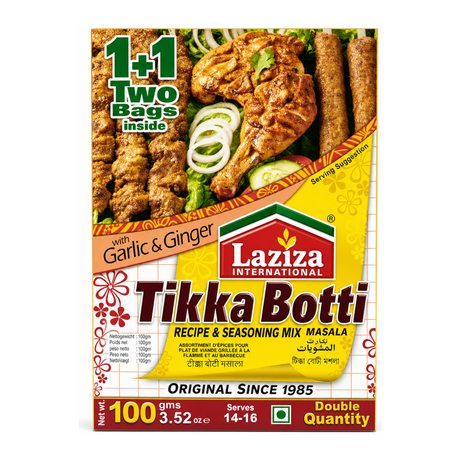 Laziza Tikka Botti Spice Mix 100g by Laziza Ground Spices — front view showing product label and branding, studio product photo on white background