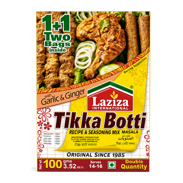Laziza Tikka Botti Spice Mix 100g by Laziza Ground Spices — front view showing product label and branding, studio product photo on white background