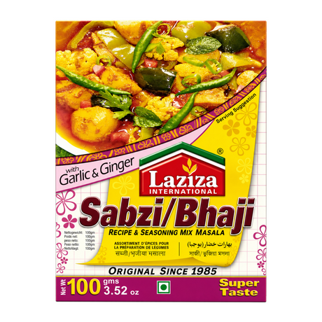 Laziza Sabji Masala 100g by Laziza Ground Spices — front view showing product label and branding, studio product photo on white background