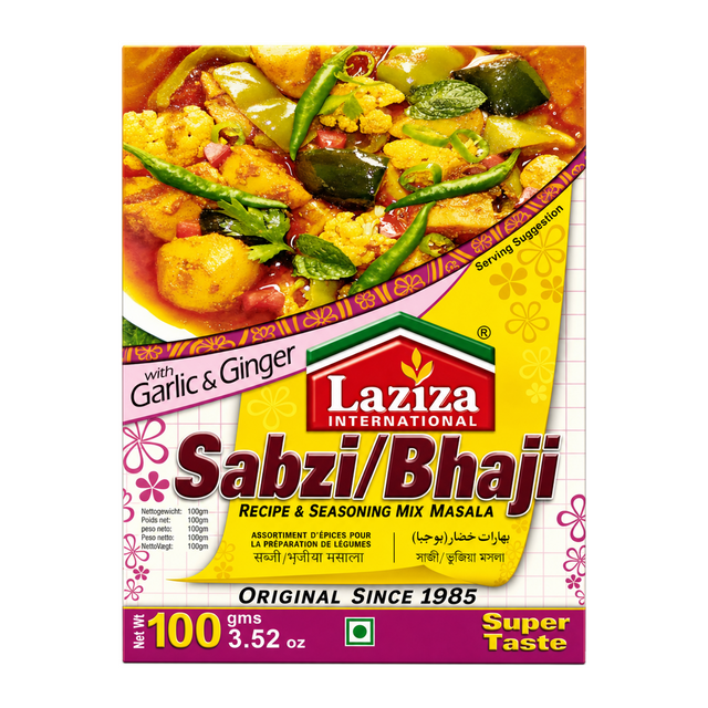 Laziza Sabji Masala 100g by Laziza Ground Spices — front view showing product label and branding, studio product photo on white background