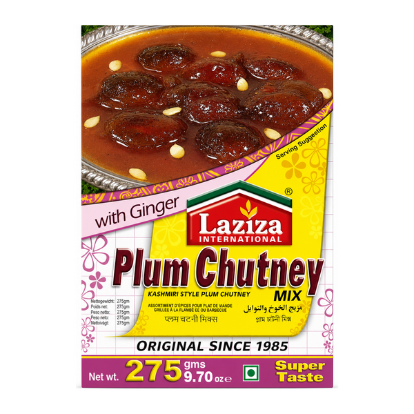 Laziza Plum Chutney 275g by Laziza Ready Mixes — front view showing product label and branding, studio product photo on white background
